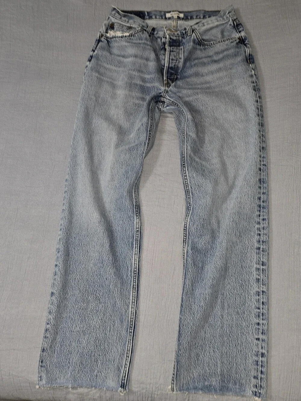 RE/DONE 90s Comfy High Rise Straight Leg Jeans Chilled Indigo Size 28
